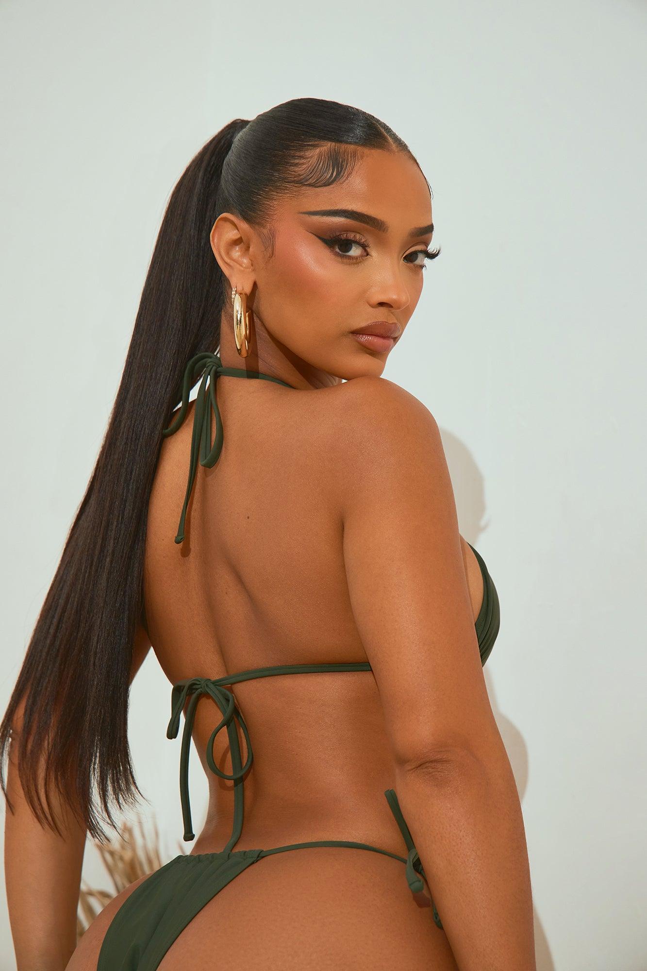 Maui Mix And Match Triangle Bikini Top - Olive Product Image