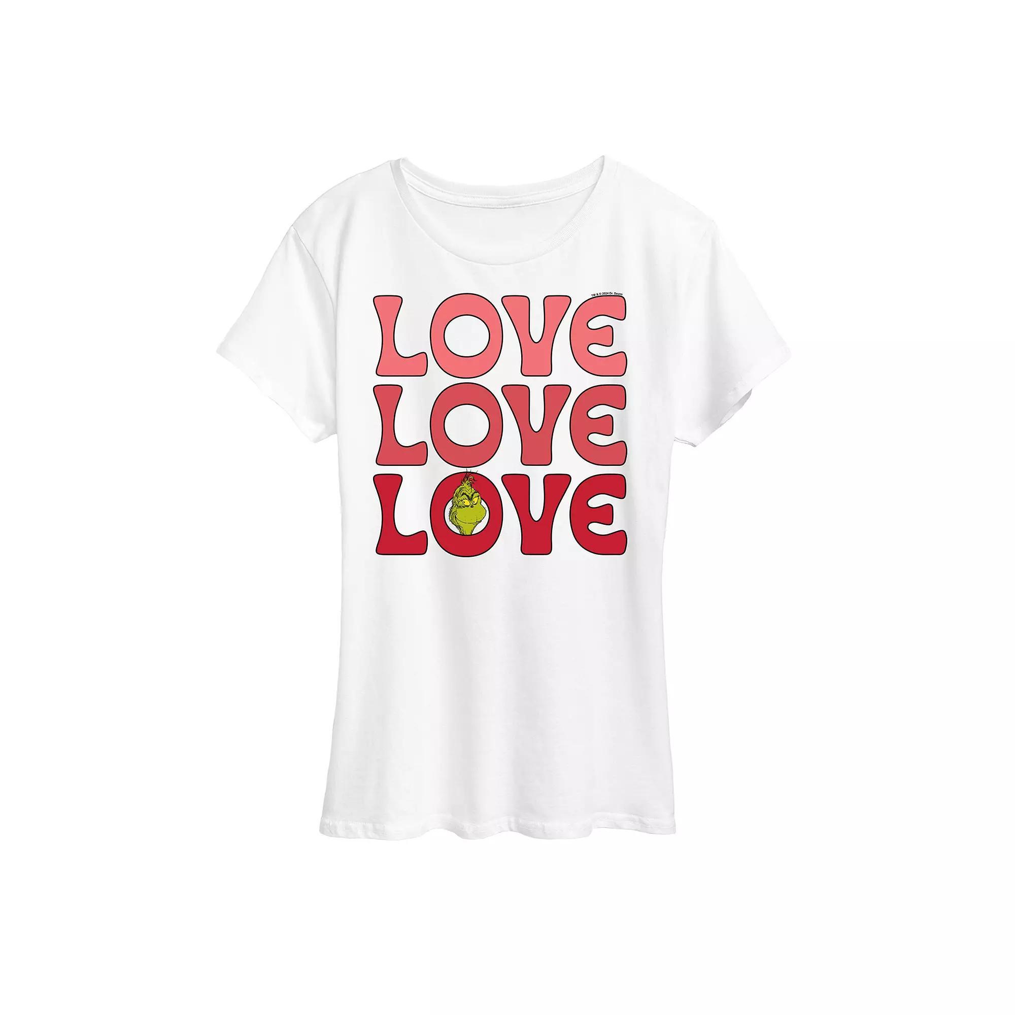 Women's Grinch Love Stack Graphic Tee,  Product Image