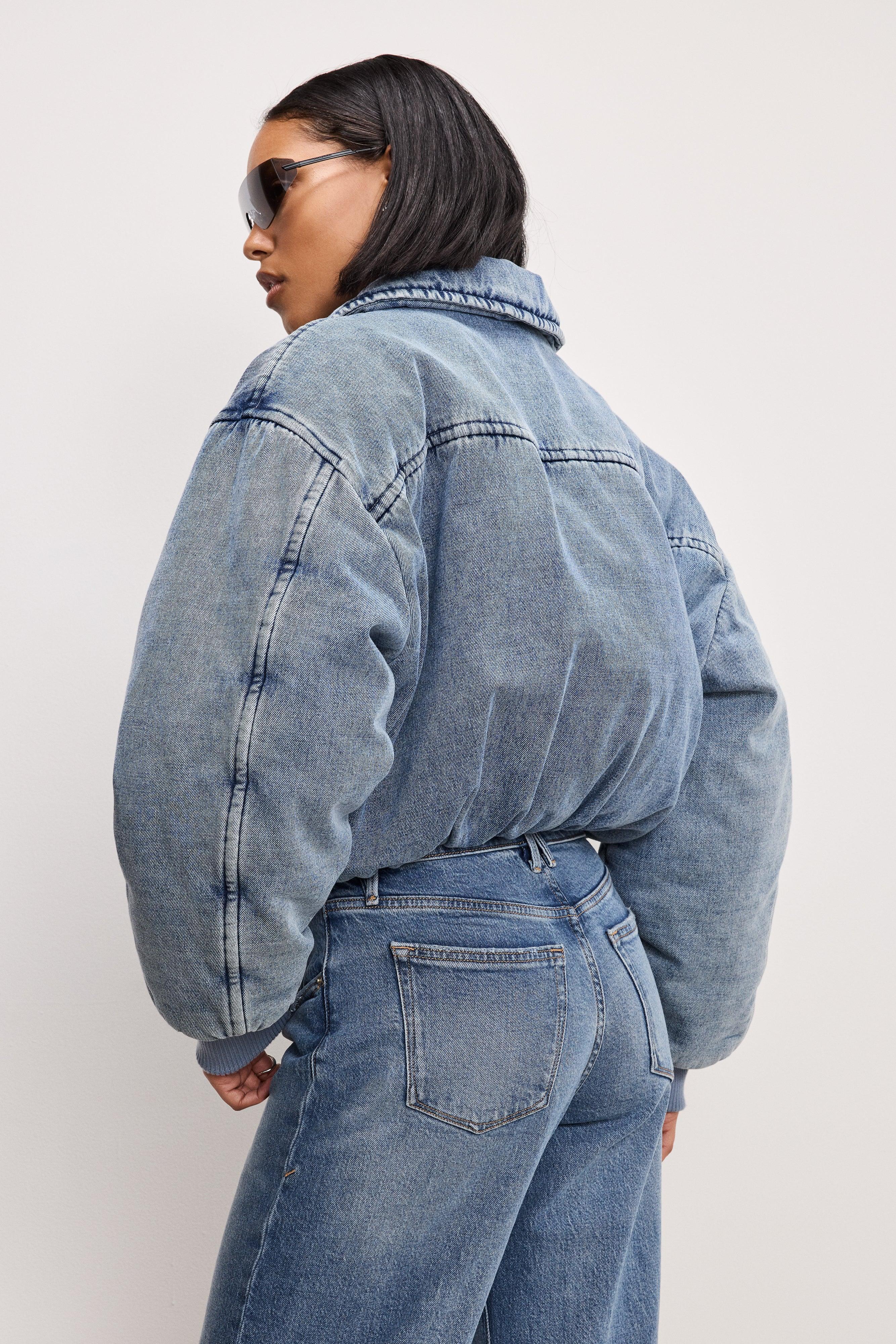 DENIM BOMBER JACKET | INDIGO723 Product Image