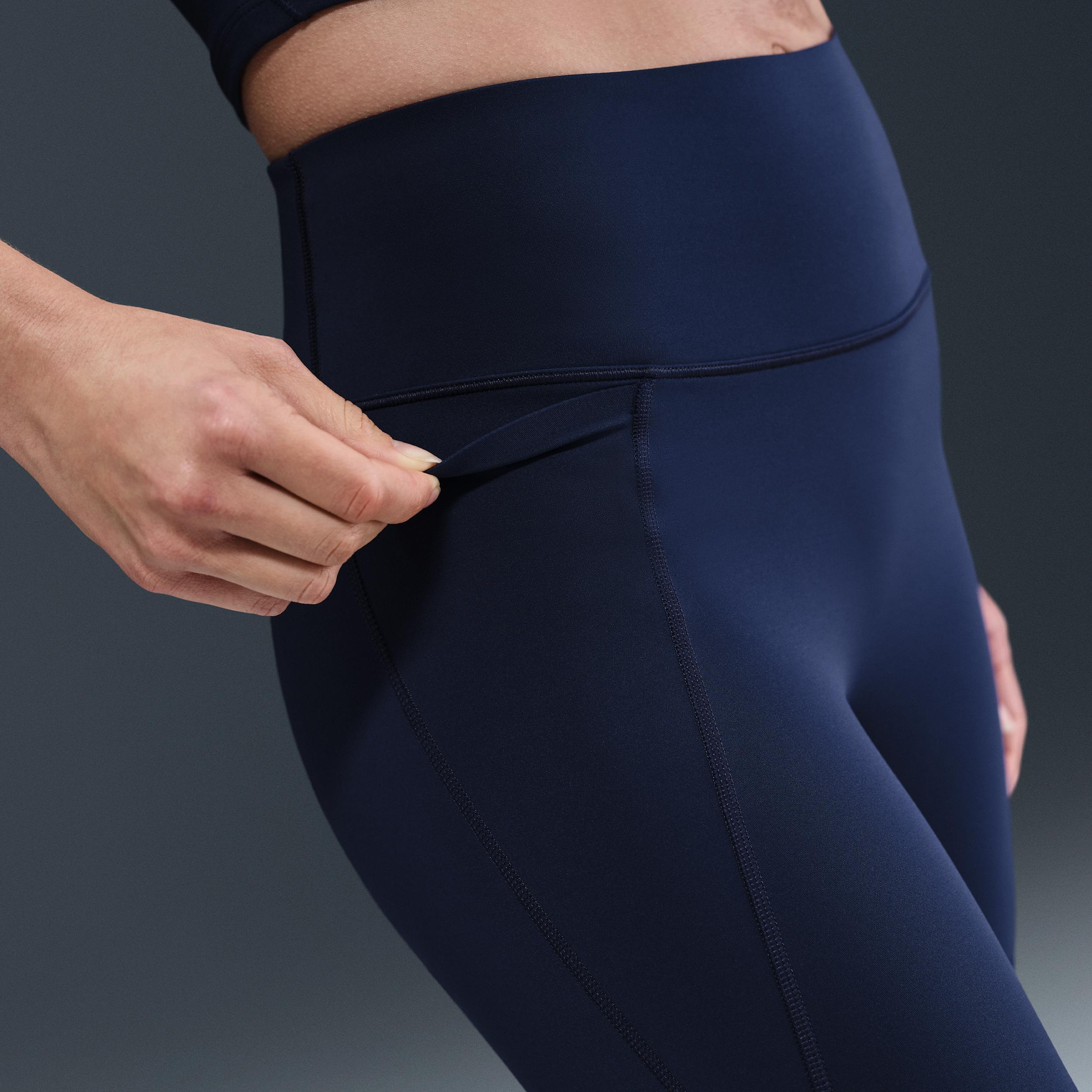 Nike Womens Universa High-Waisted 7/8 Leggings with No Front Seam | HQ6813-017 Product Image