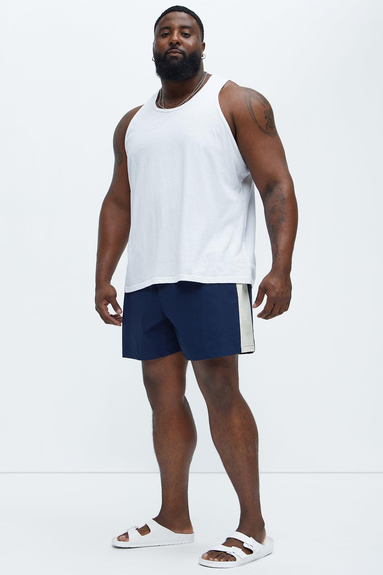 Contrast On The Side Swim Mid Trunk - Navy/combo Product Image