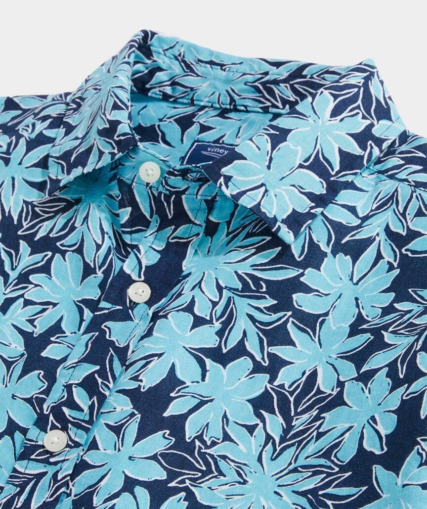 Linen Short-Sleeve Dockside Floral Shirt Product Image