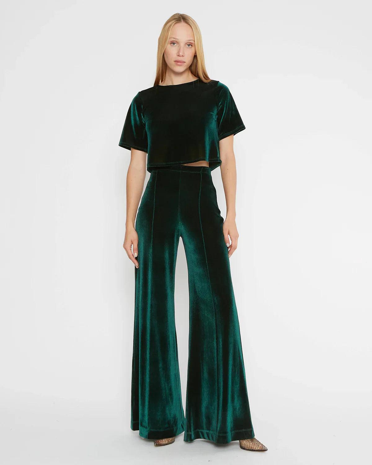 Ripley Rader Emerald Velvet Short Sleeve Top Extended Product Image