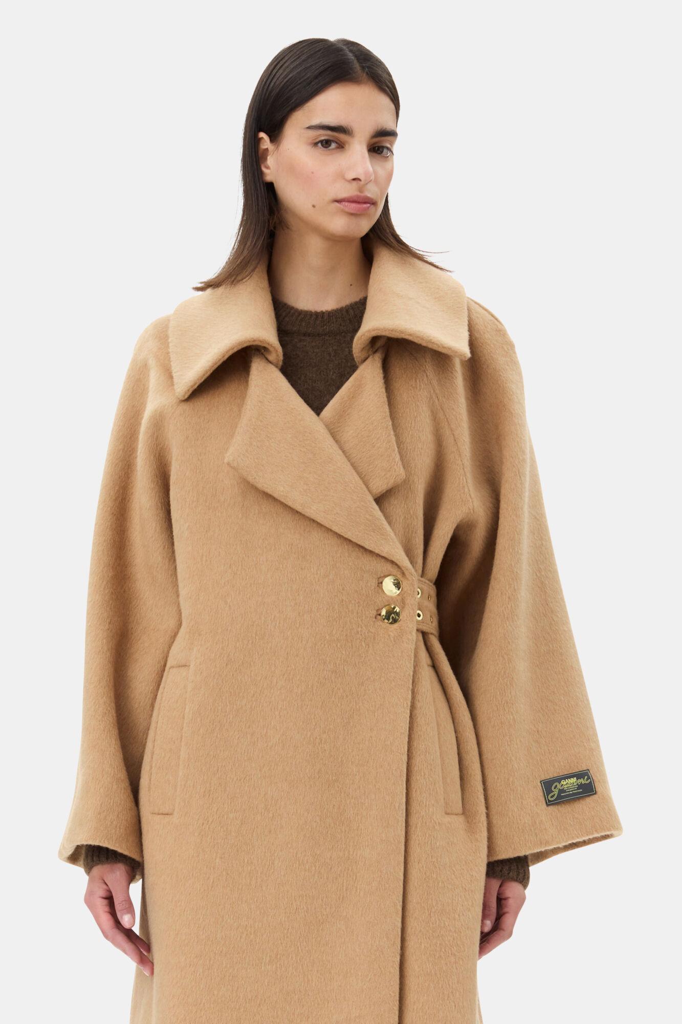 Camel Wool-Blend Coat Product Image