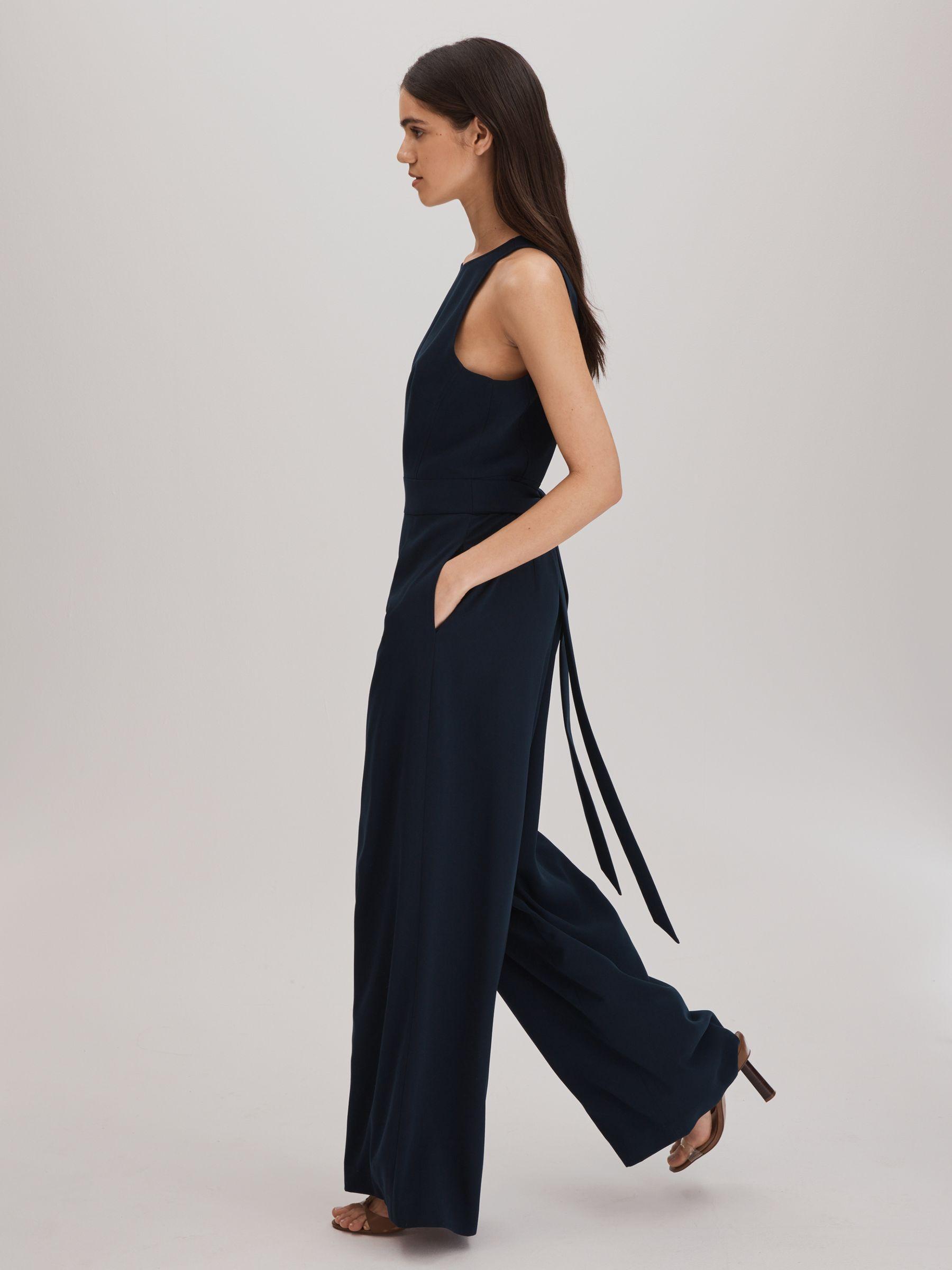 Florere Wide Leg Jumpsuit in Navy Product Image