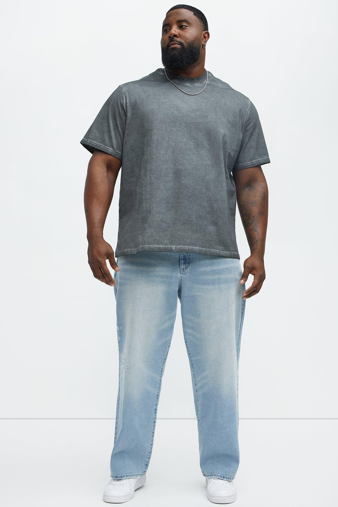 Tinted Wash Oversized Heavyweight Short Sleeve Tee - Grey Product Image