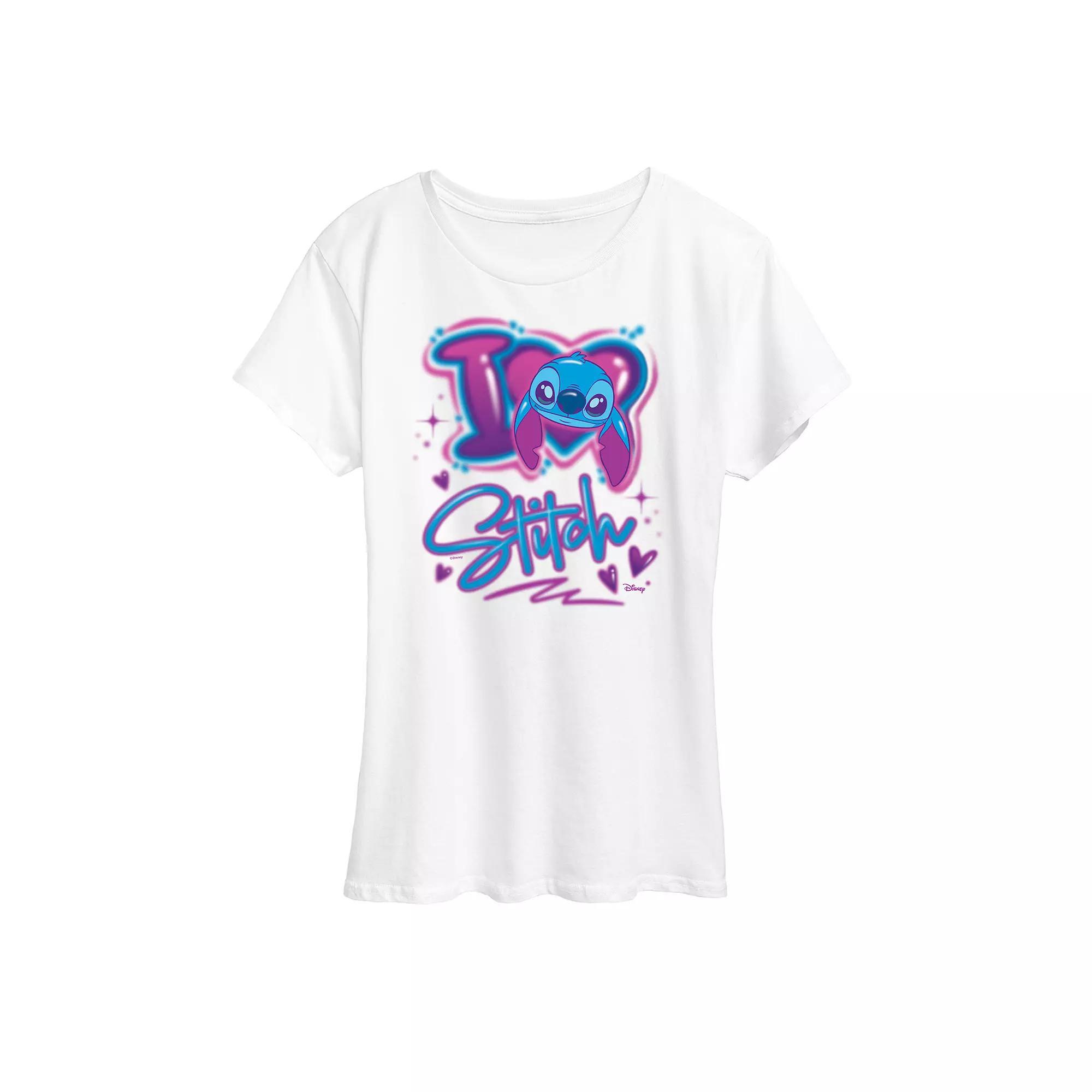 Disney's Lilo & Stitch Women's I Love Stitch Graphic Tee, Size: Small, White Product Image