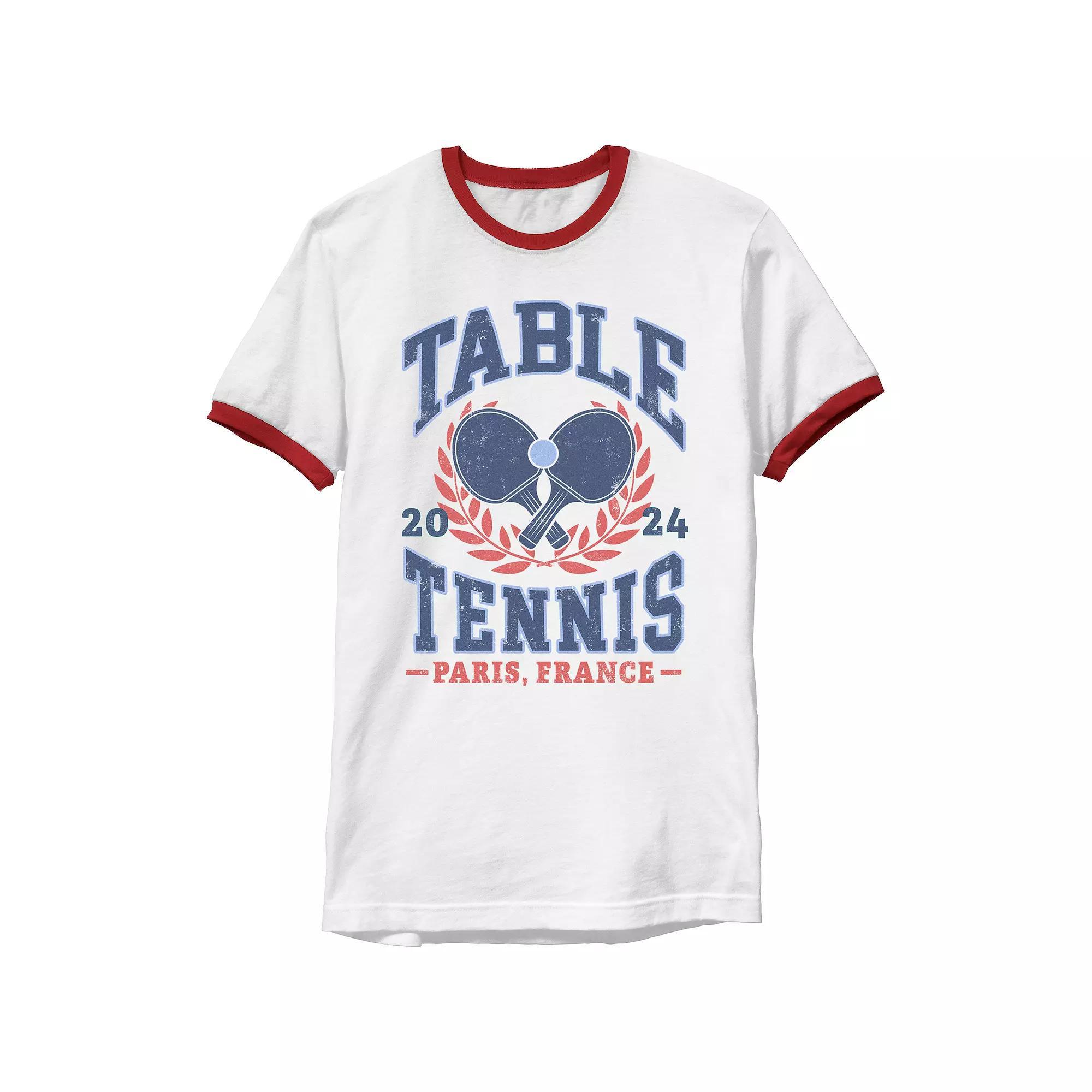 Men's Table Tennis Paris 2024 Ringer Graphic Tee,  Product Image