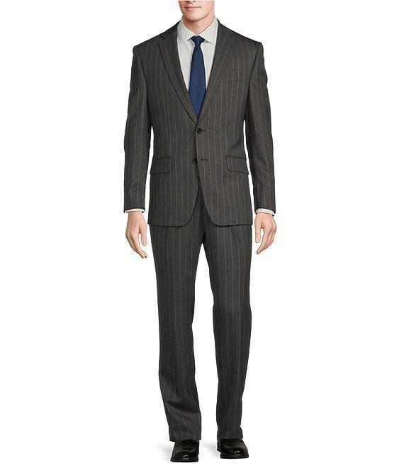 Hickey Freeman Classic Fit 2-Reverse Pleat Stripe Pattern 2-Piece Suit Product Image