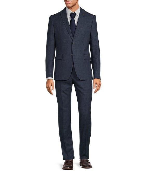 John Varvatos Slim Fit Flat Front Fancy Pattern 2-Piece Suit Product Image