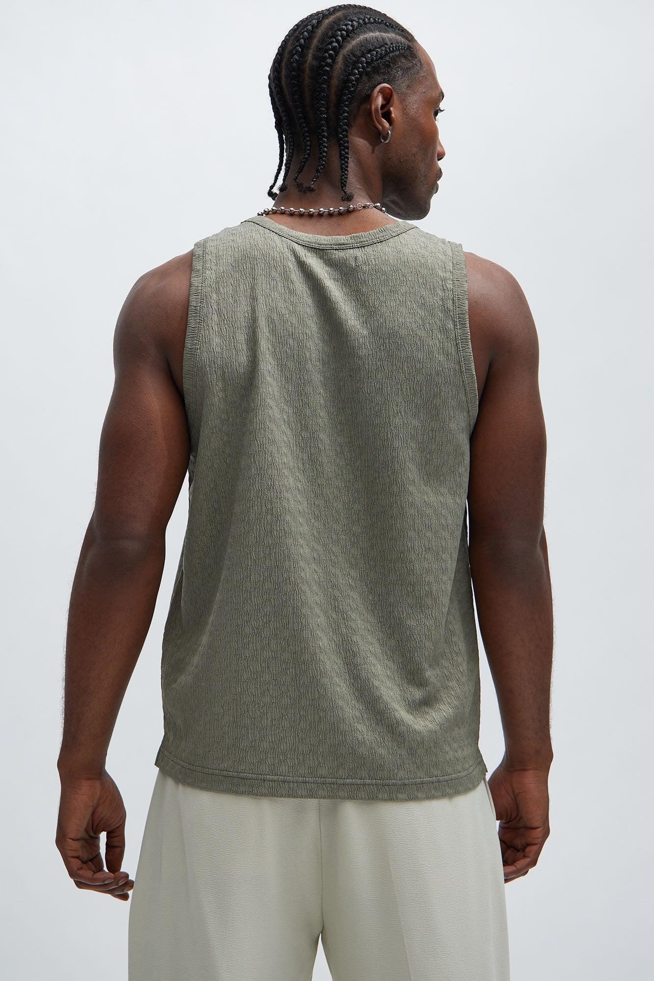 Reign Textured Tank - Olive Product Image