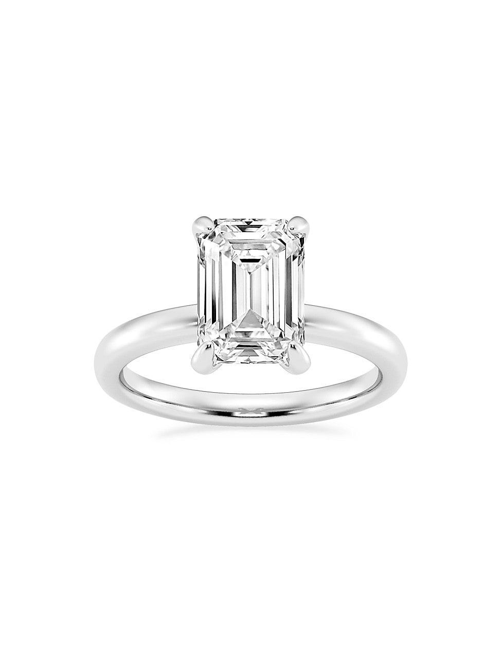 Womens Platinum & Emerald-Cut Lab-Grown Diamond Solitaire Ring/0.50-5.00 TCW Product Image