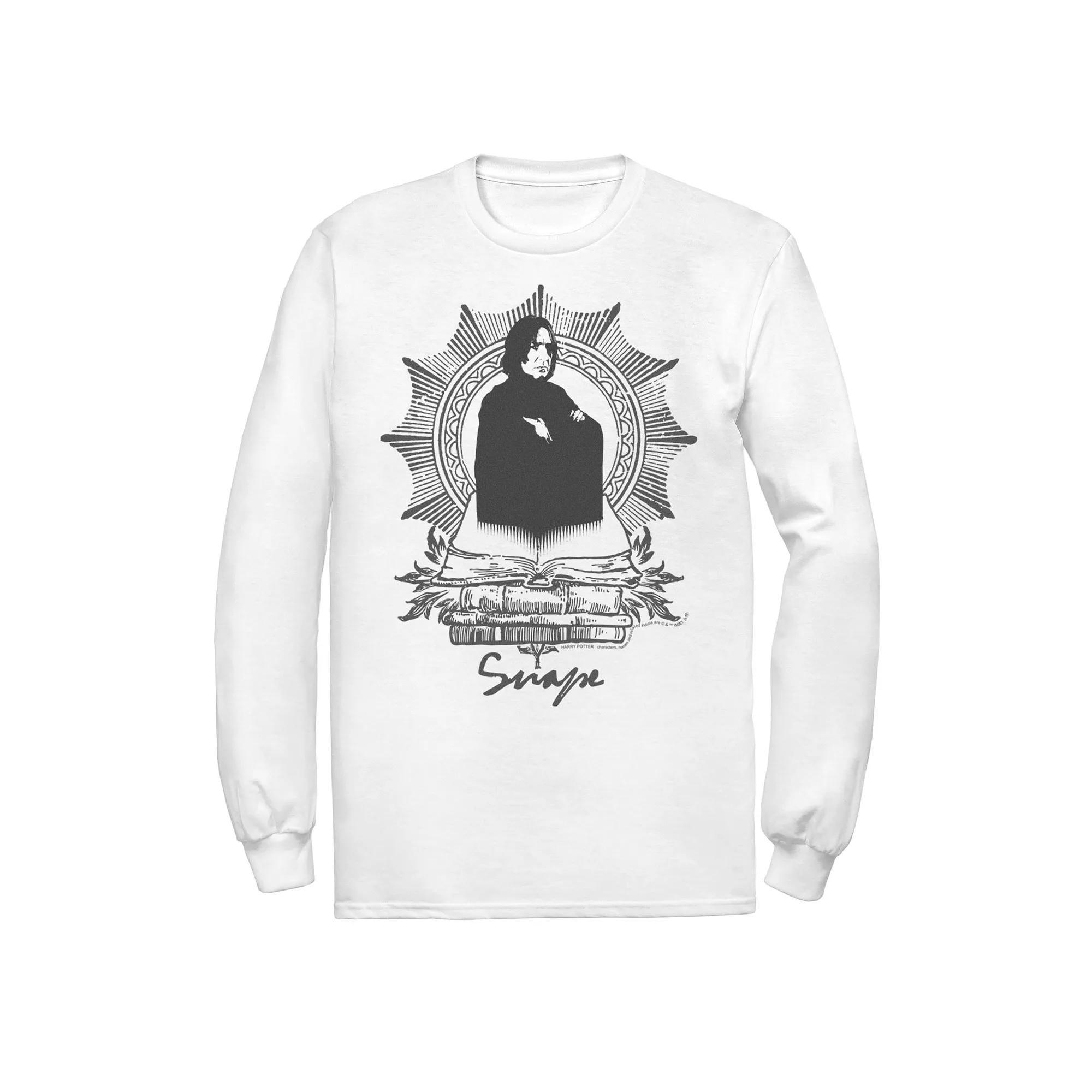 Men's Harry Potter Snape Books Portrait Long Sleeve Graphic Tee,  Product Image