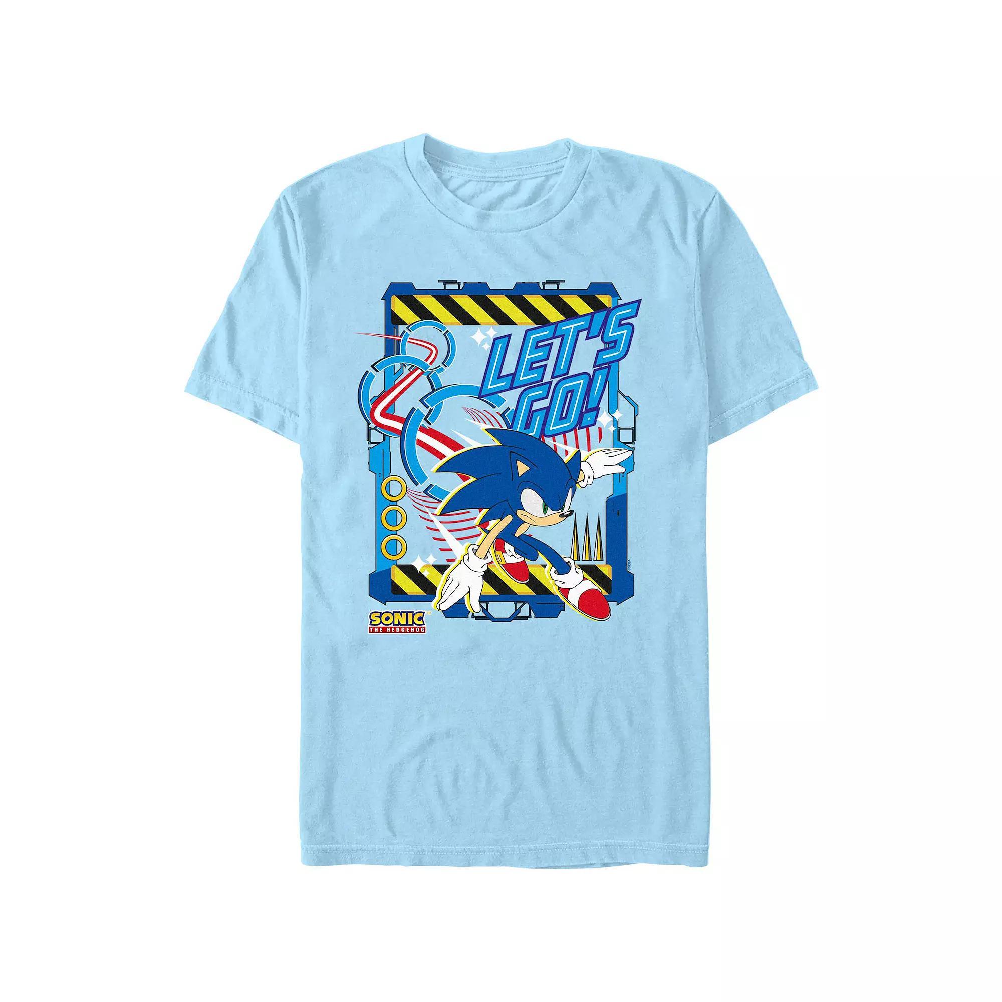 Men's Sonic The Hedgehog Let's Go Graphic Tee, Size: Medium, Light Blue Product Image