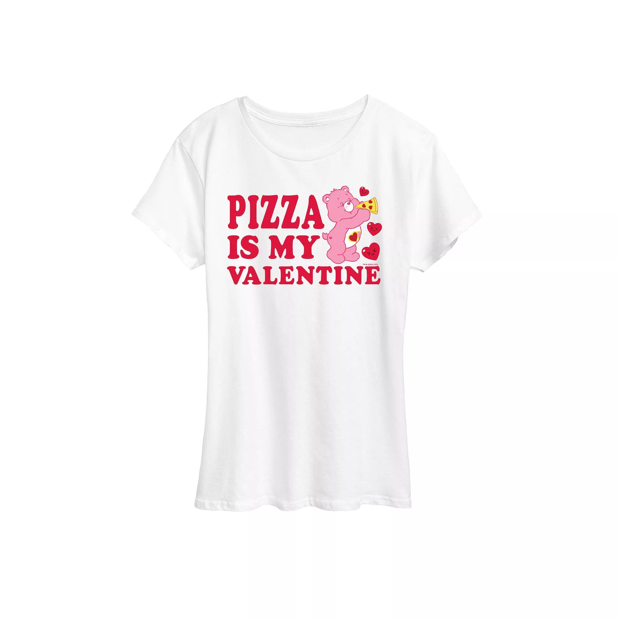 Women's Care Bears Pizza Is My Valentine Graphic Tee, Size: XL, White Product Image