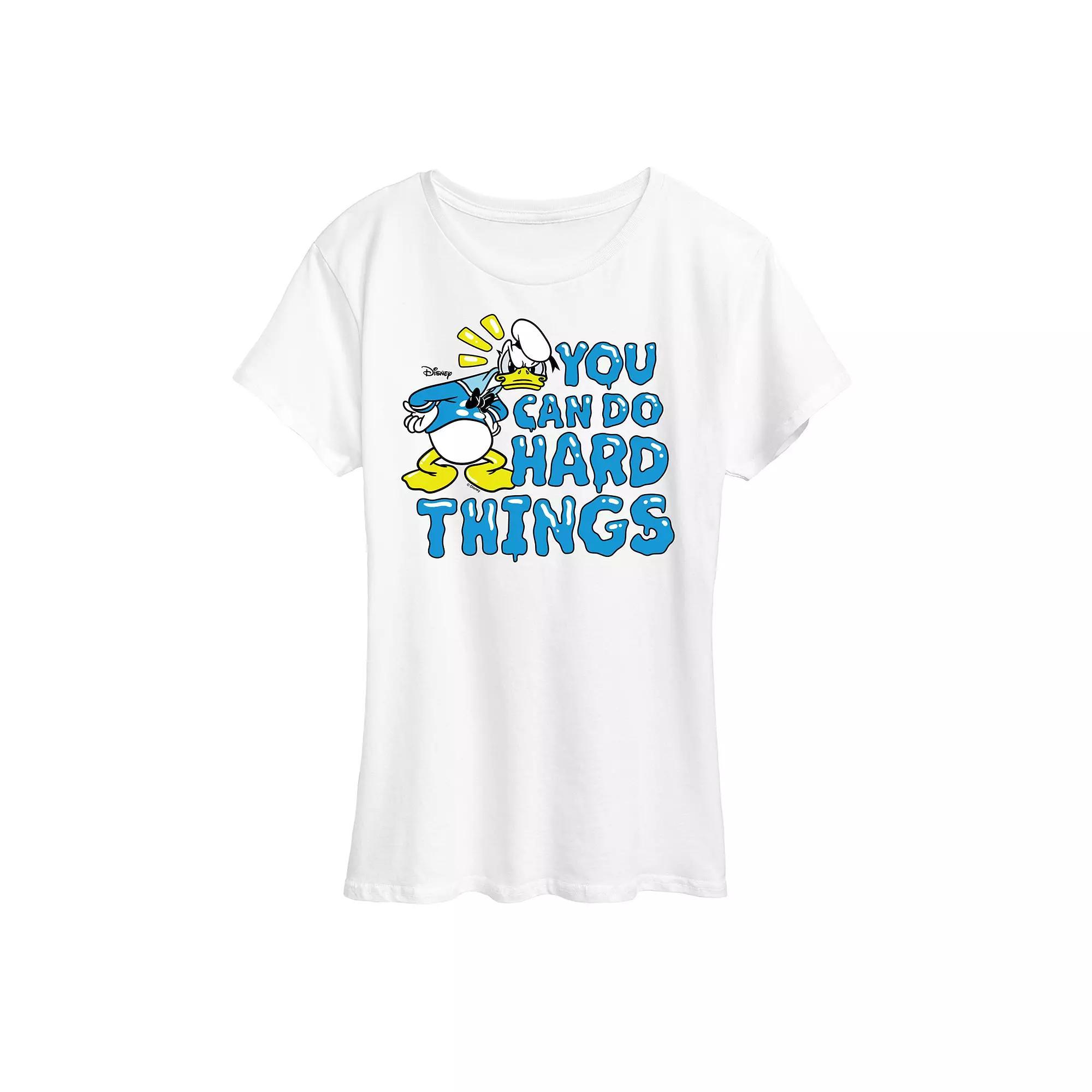 Disney's Donald Duck Women's You Can Do Hard Things Graphic Tee, Size: Medium, White Product Image