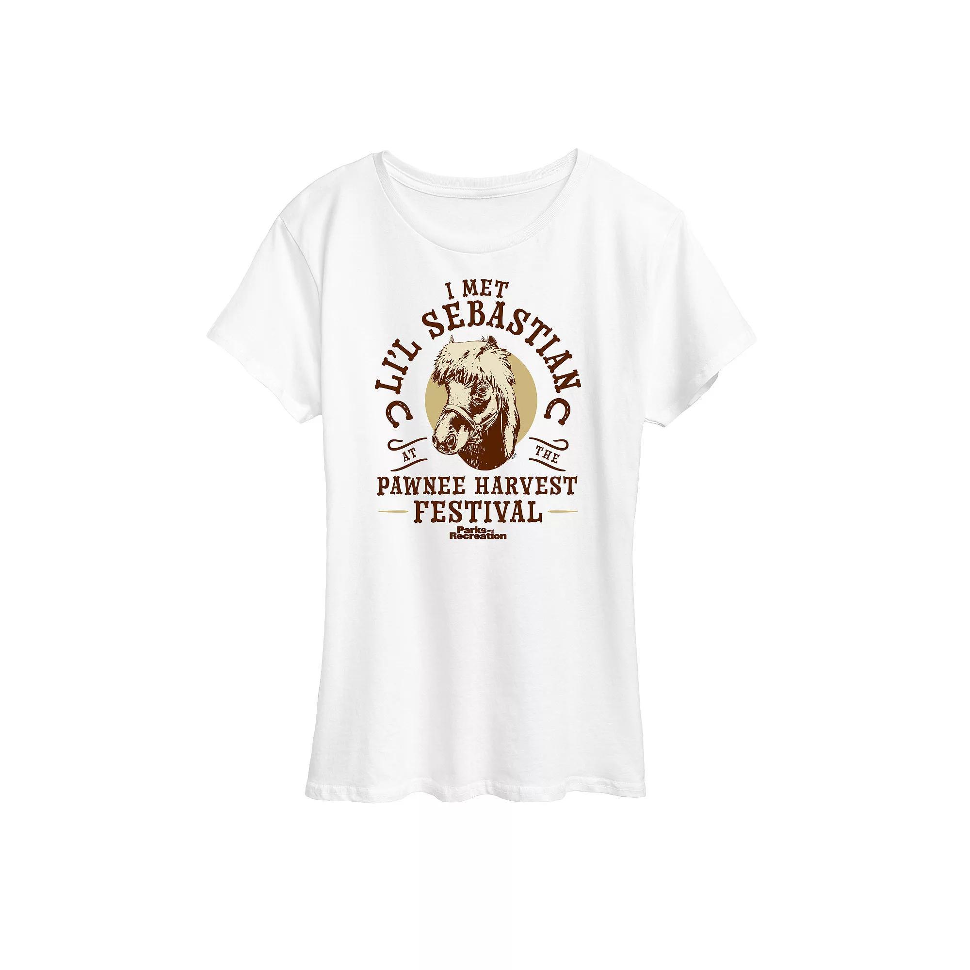 Women's Parks & Rec Lil Sebastian Graphic Tee, Girl's, Size: XL, White Product Image