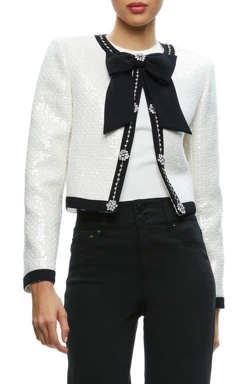 Alice and Olivia Gwyneth Embellished Cropped Jacket Product Image