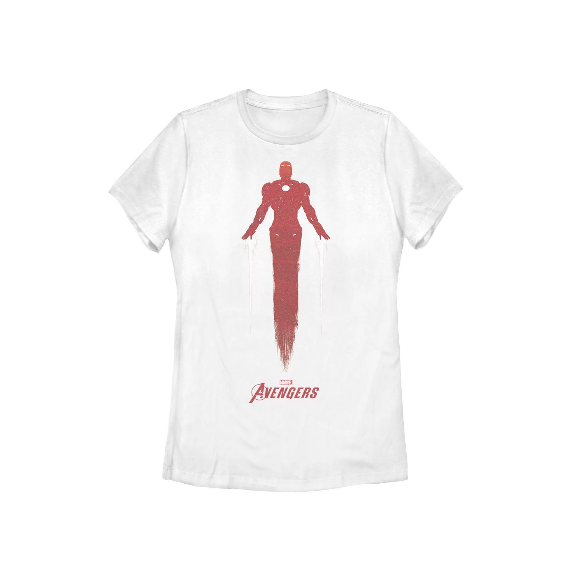 Juniors' Marvel Avengers Game Iron Man Silhouette Tee, Girl's, Size: XXL, White Product Image
