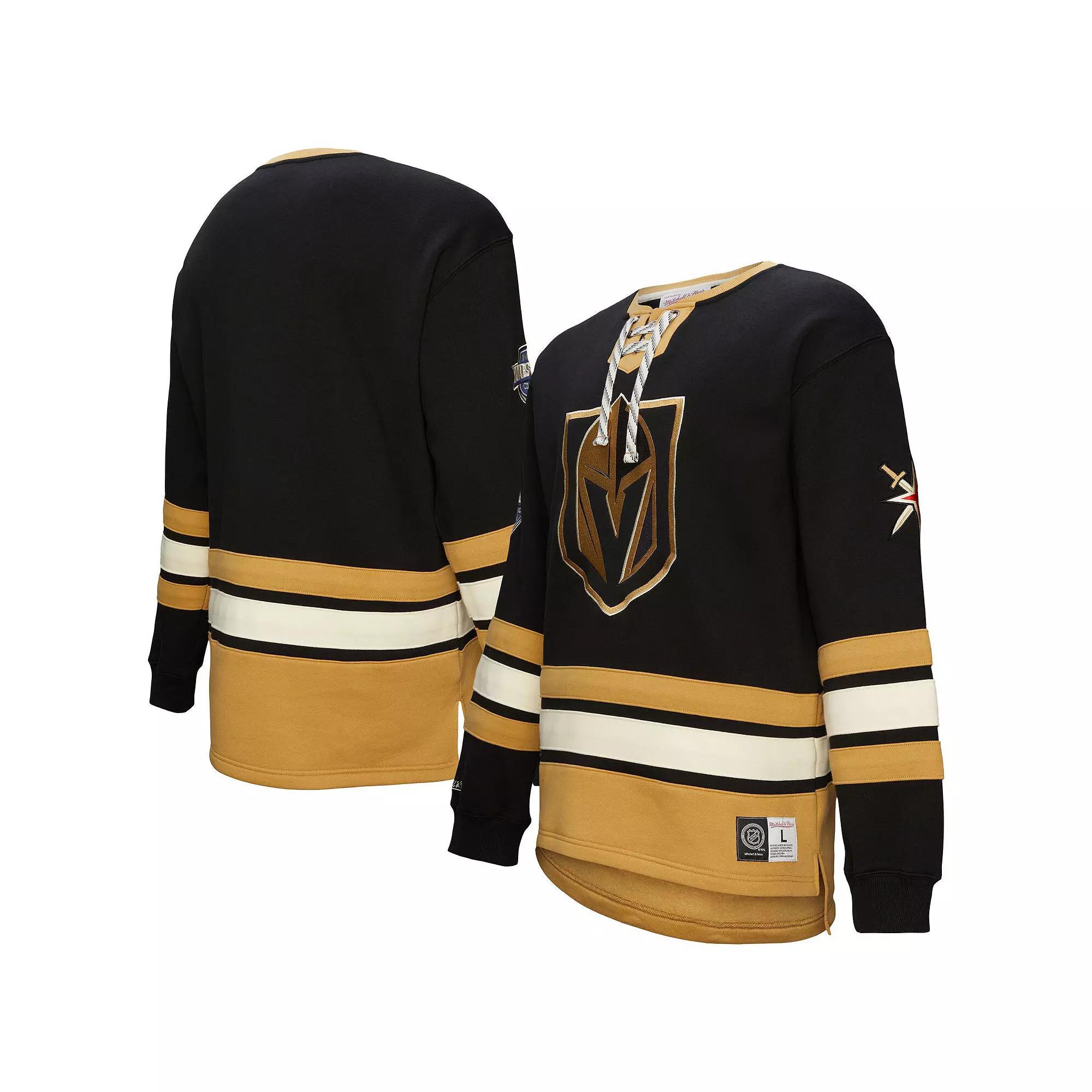 Men's Black Vegas Golden Knights Heritage Lace-Up Pullover Sweatshirt, Size: 4XL, Lvk Black Product Image