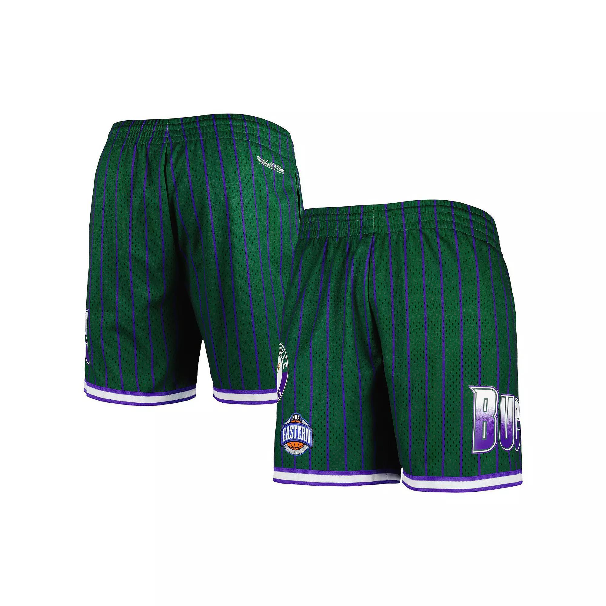 Men's Mitchell & Ness Hunter Green Milwaukee Bucks City Collection Heritage Mesh Shorts,  Product Image