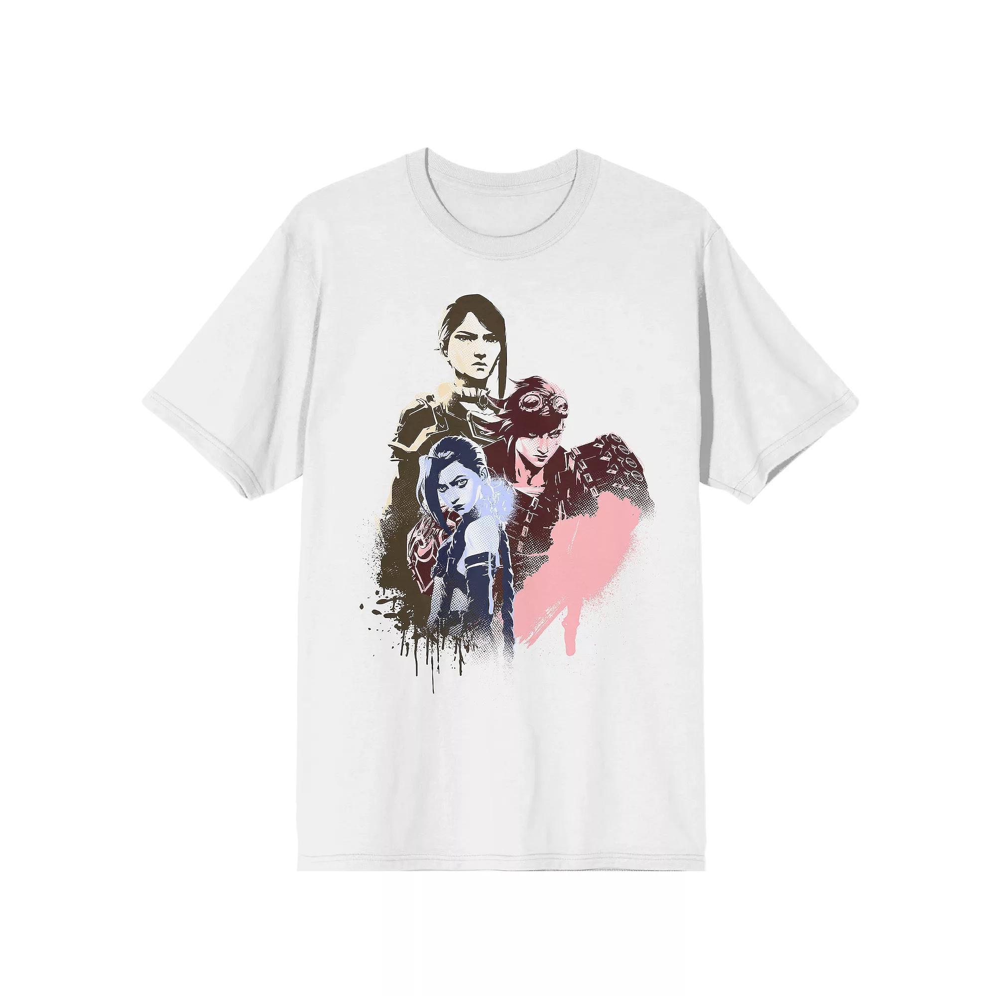 Men's Arcane League of Legends Trio Short Sleeve Graphic T-Shirt, Size: XL, White Product Image