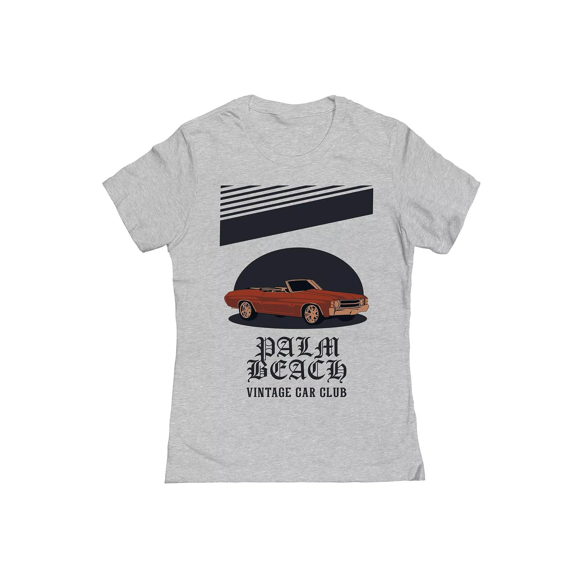 Junior's Palm Beach Cars Womens Graphic Tee, Girl's, Size: XL, Sport Gray Product Image