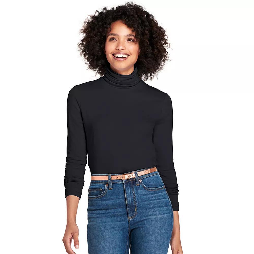 Petite Lands' End Lightweight Fitted Long Sleeve Turtleneck, Women's,  Product Image