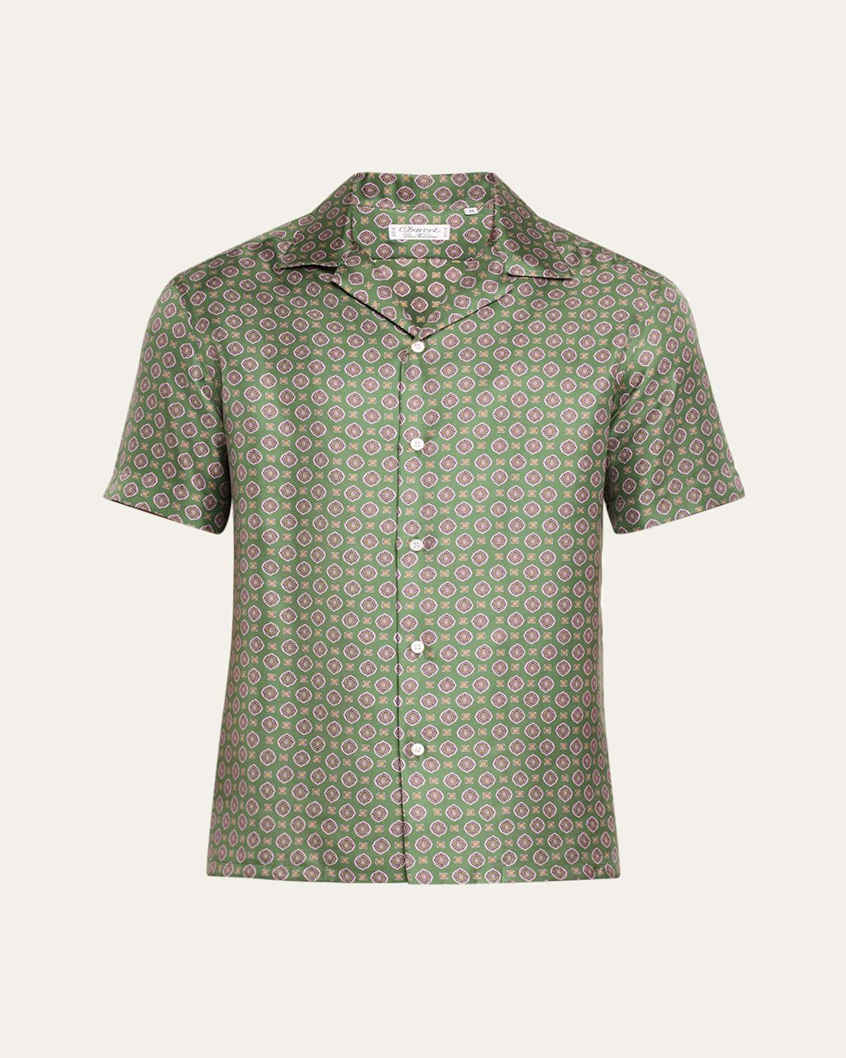 Mens Silk Floral Camp Shirt Product Image