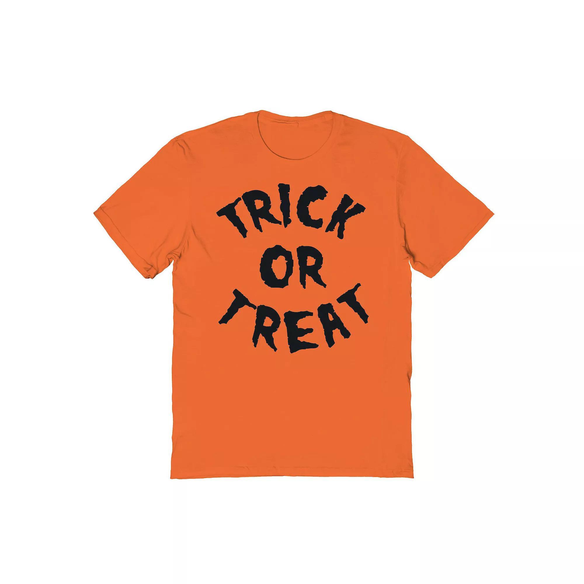 Men's Trick or Treat Letters Halloween Graphic Tee, Size: XXL, Orange Product Image