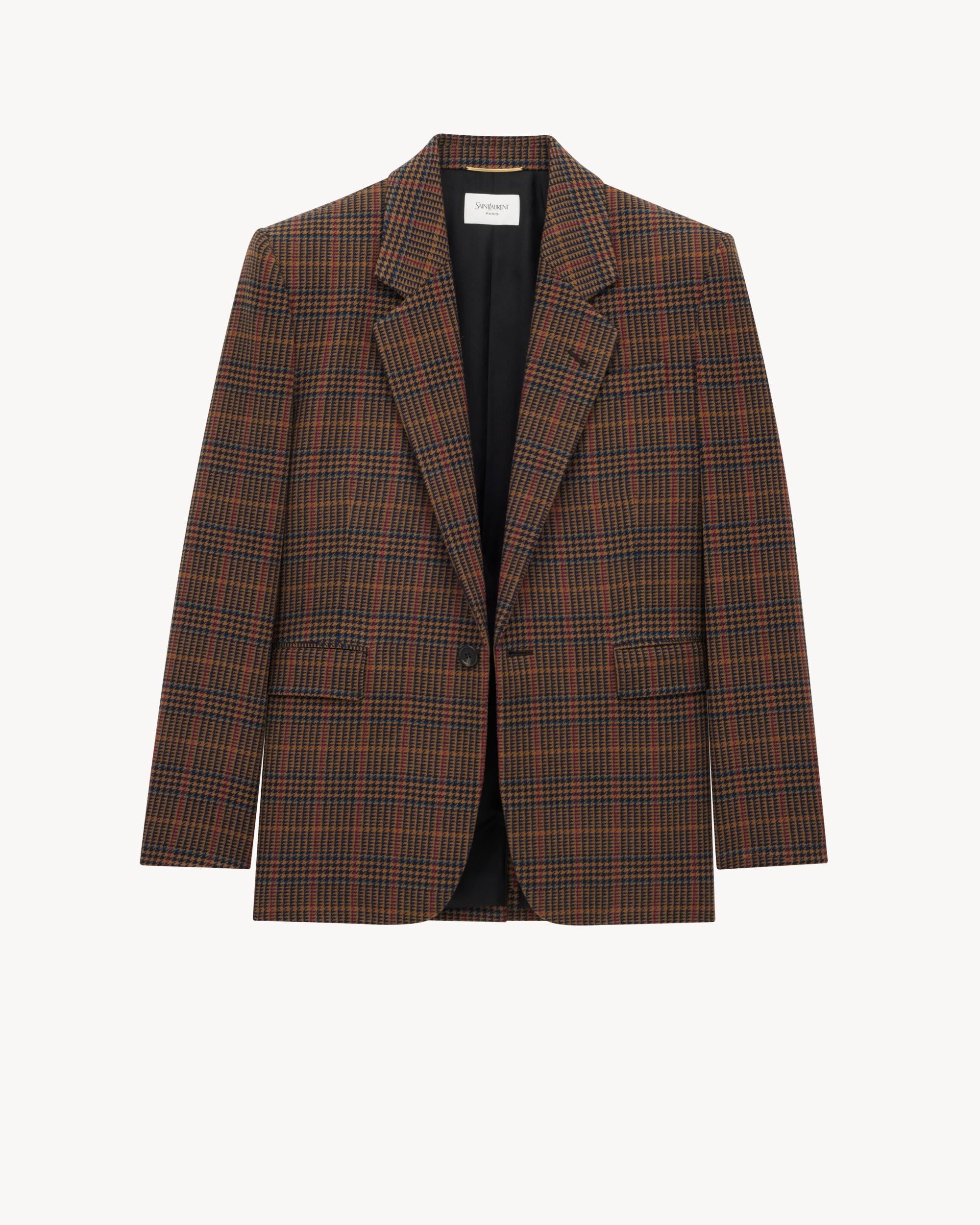 jacket in wool check Product Image