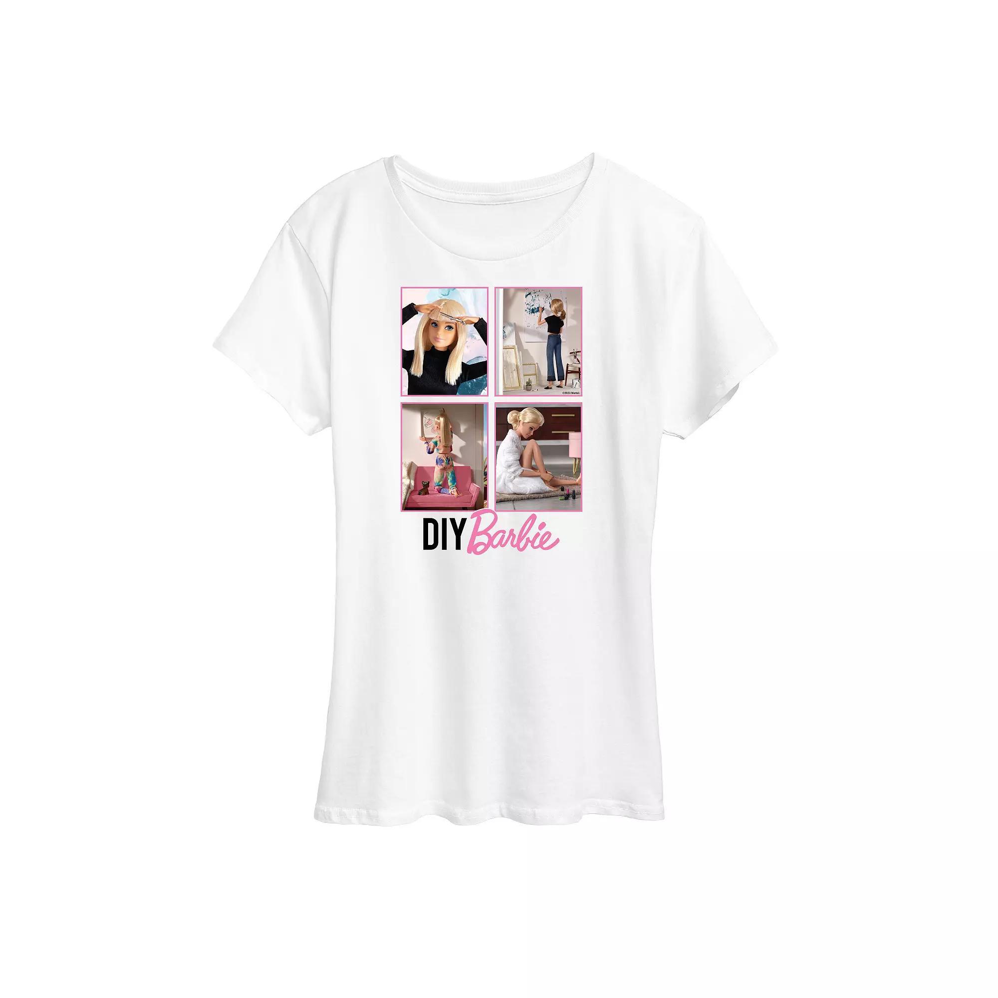 Women's Barbie® DIY Graphic Tee, Girl's, Size: Medium, White Product Image