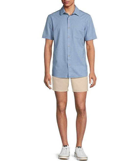 Rowm Big & Tall Performance Rec + Relax Short Sleeve Solid Textured Shirt Product Image