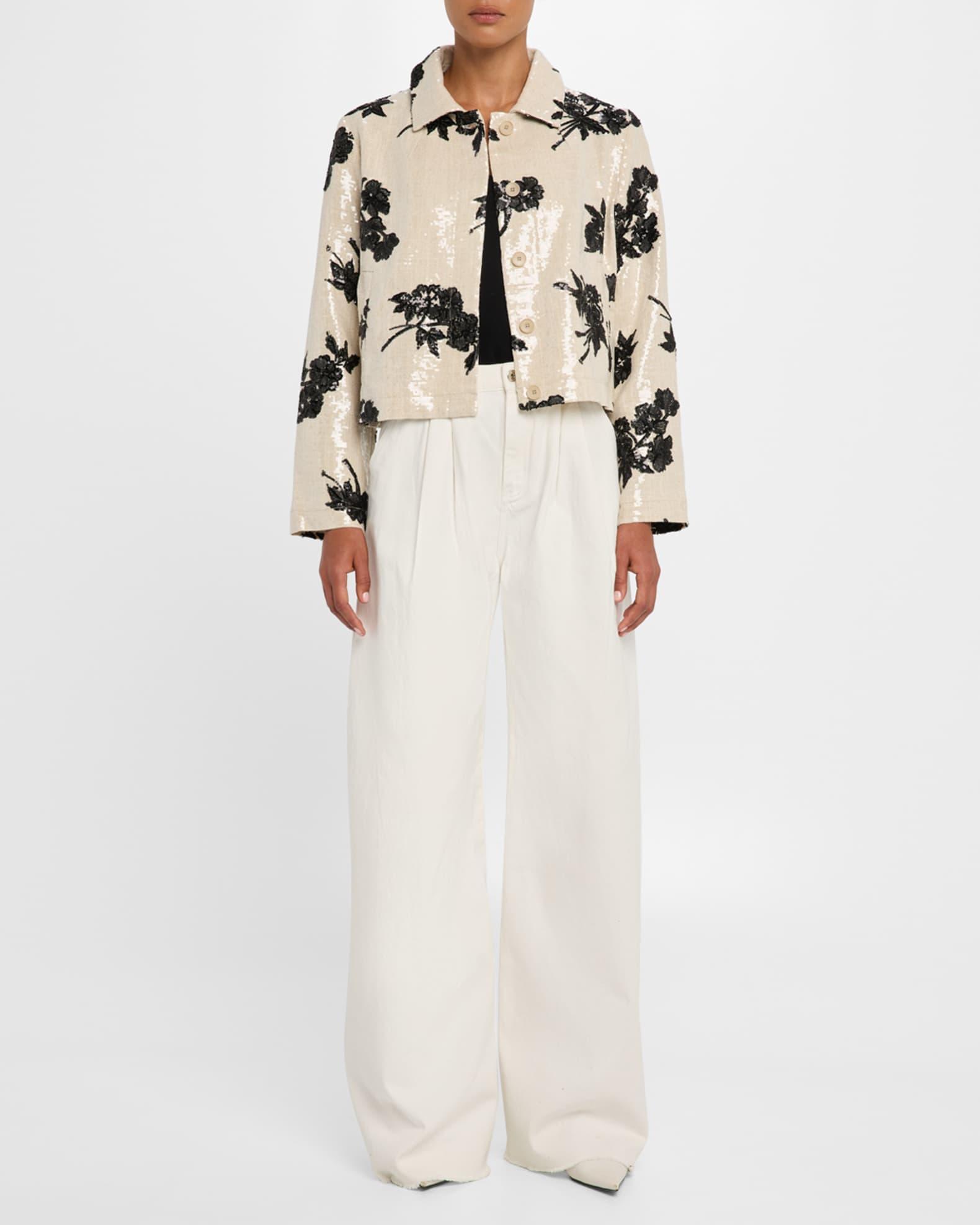 Sequined Linen Crop Jacket Product Image