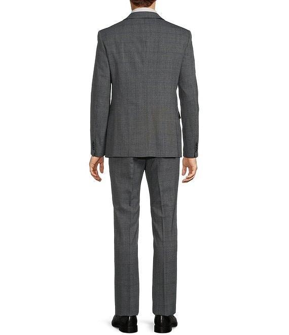 John Varvatos Slim Fit Flat Front Plaid Print 2-Piece Suit Product Image