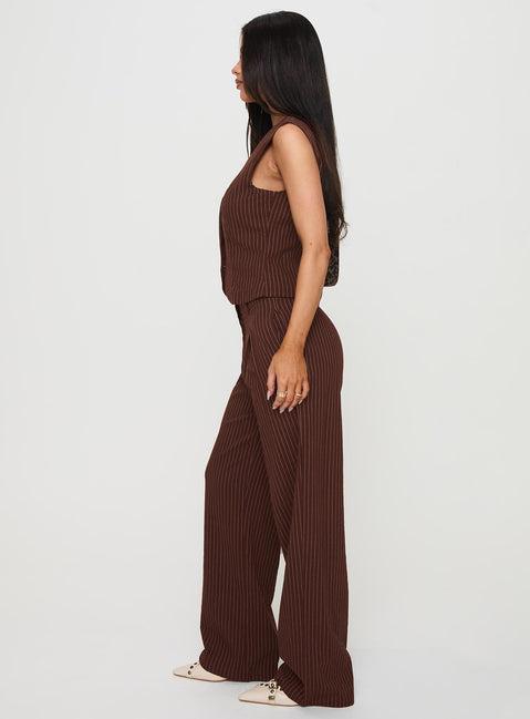 That Sweet Set Brown Pinstripe Product Image