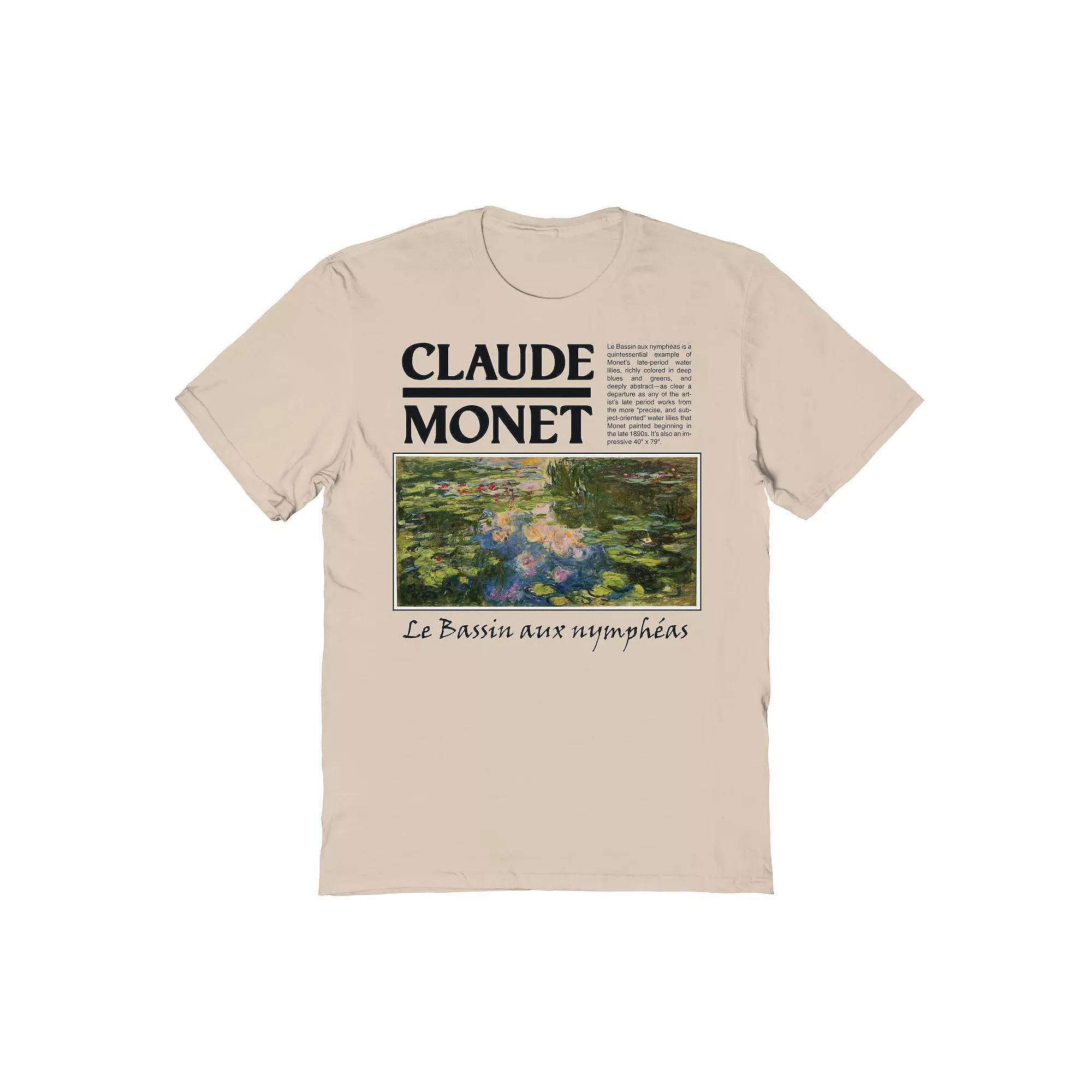 Men's Fine Art - Claude Monet - Waterlillies Graphic Tee, Size: XL, Beige Khaki Product Image