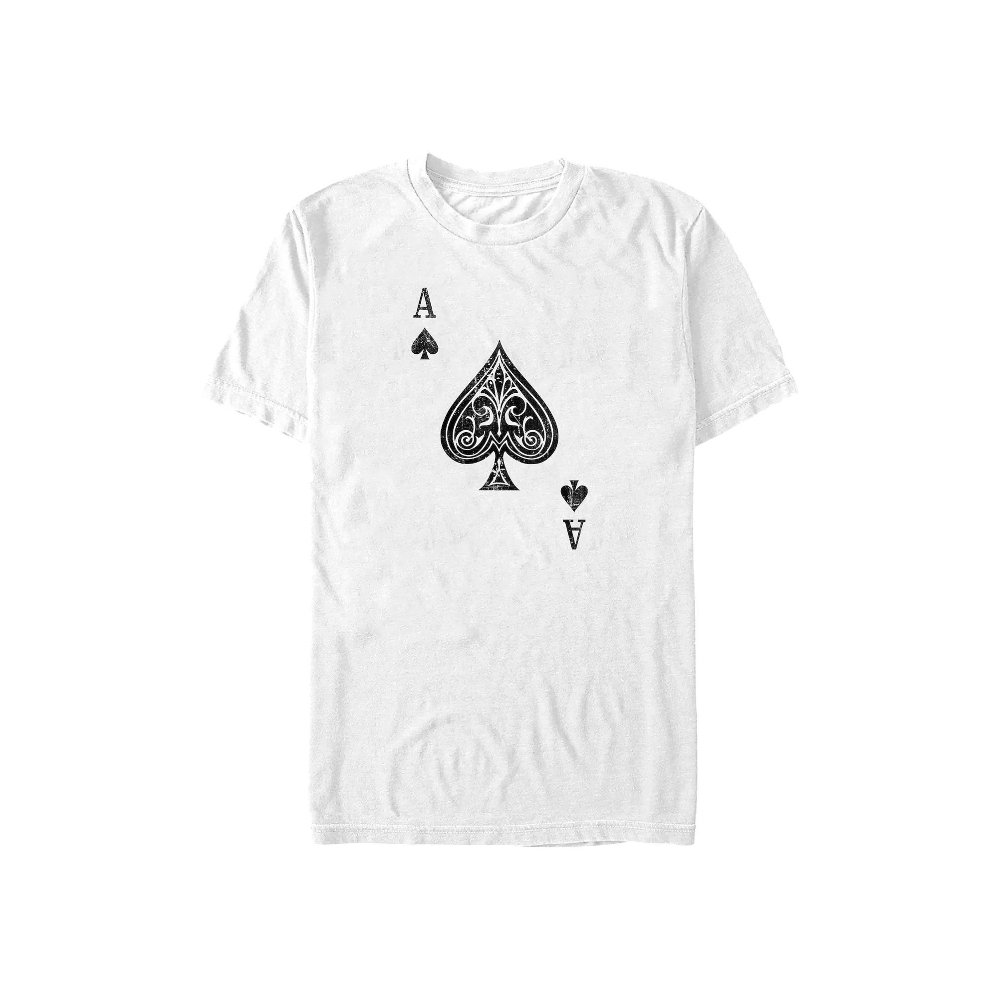 Big & Tall Ace Of Spades Card Graphic Tee, Men's, Size: 3XL, White Product Image