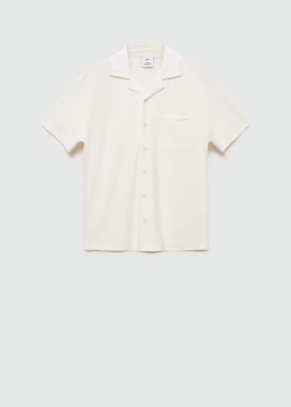 Chest-pocket cotton shirt - Men | MANGO USA Product Image