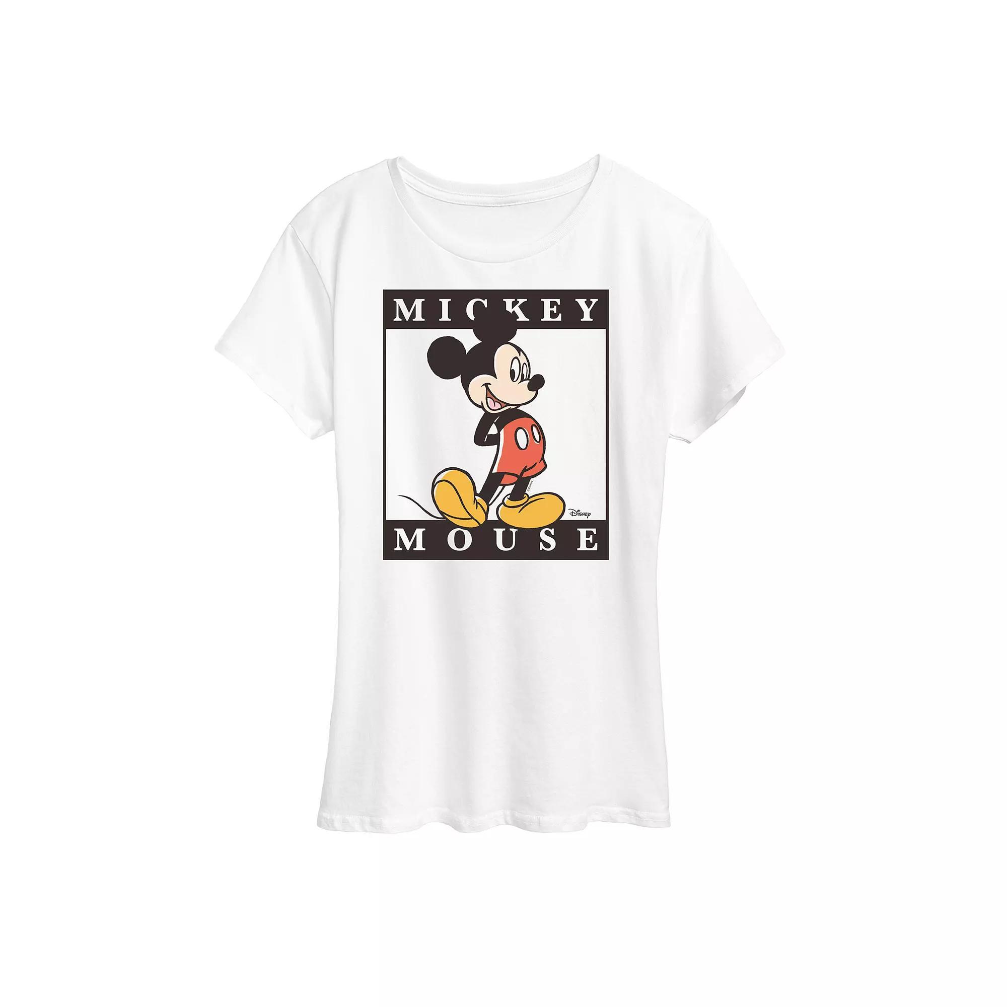 Disney's Mickey Mouse Women's Type Block Graphic Tee, Size: XXL, White Product Image