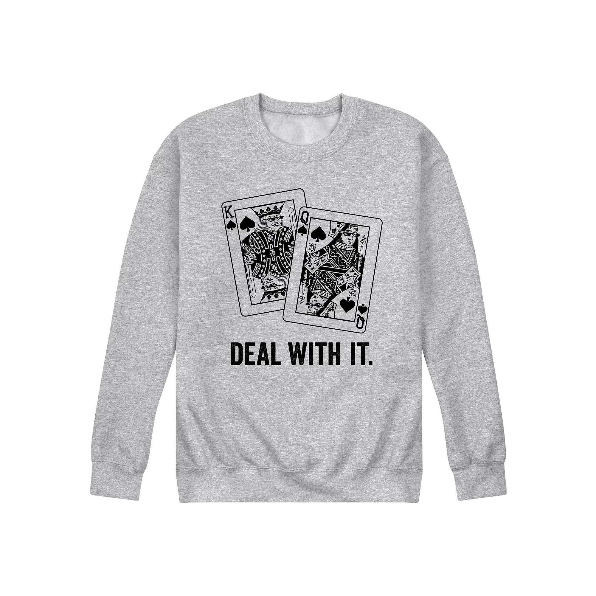 Men's Deal With It Sweatshirt, Size: XXL, Gray Product Image