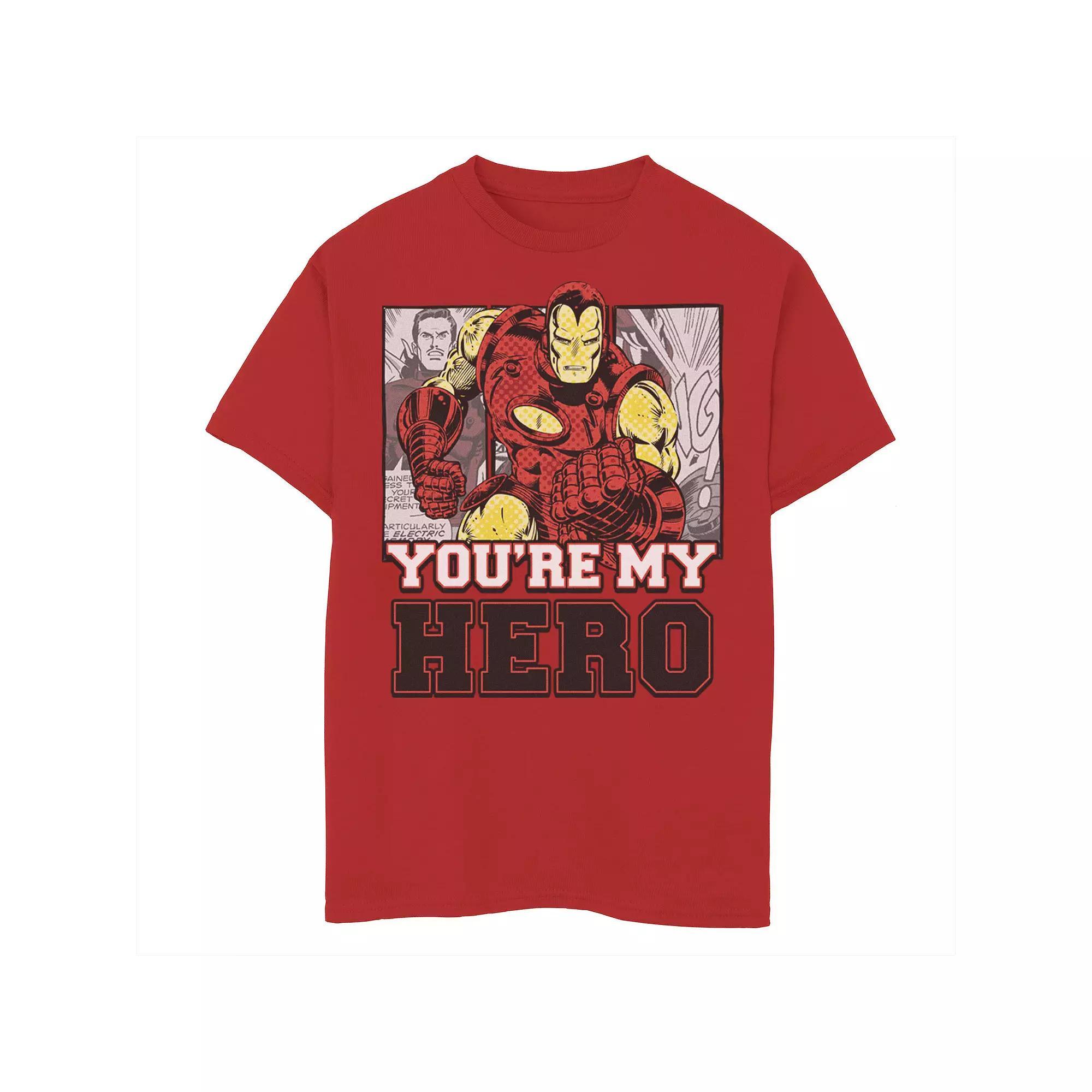 Boys 8-20 Marvel Avengers Iron Man You're My Hero Comic Panels Graphic Tee, Boy's,  Product Image