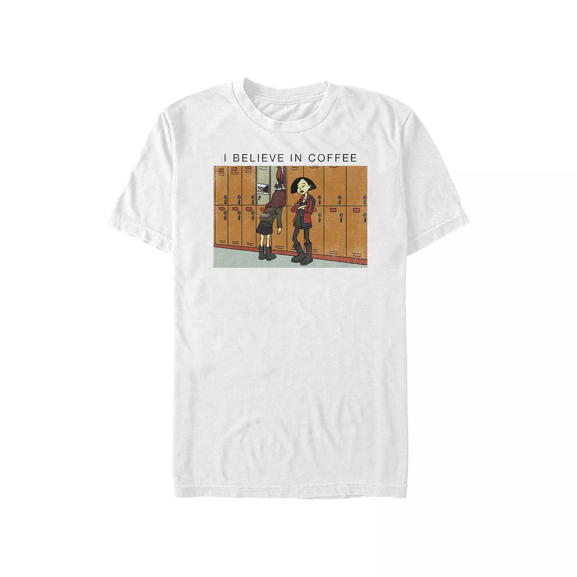 Big & Tall Daria I Believe In Coffee Graphic Tee, Men's, Size: 4XL Tall, White Product Image