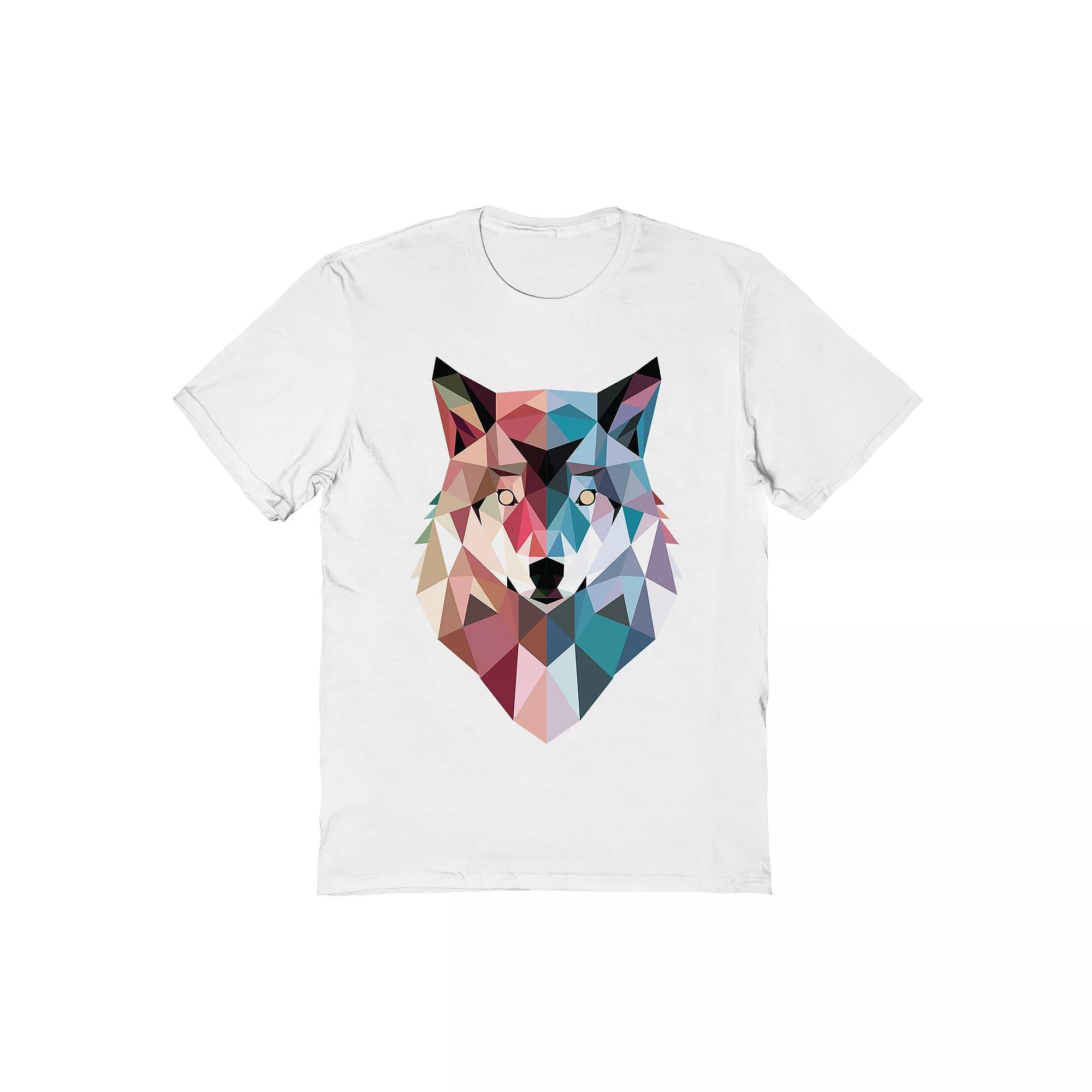 Men's DinoMike Geo Wolf Tee, Size: Medium, White Product Image