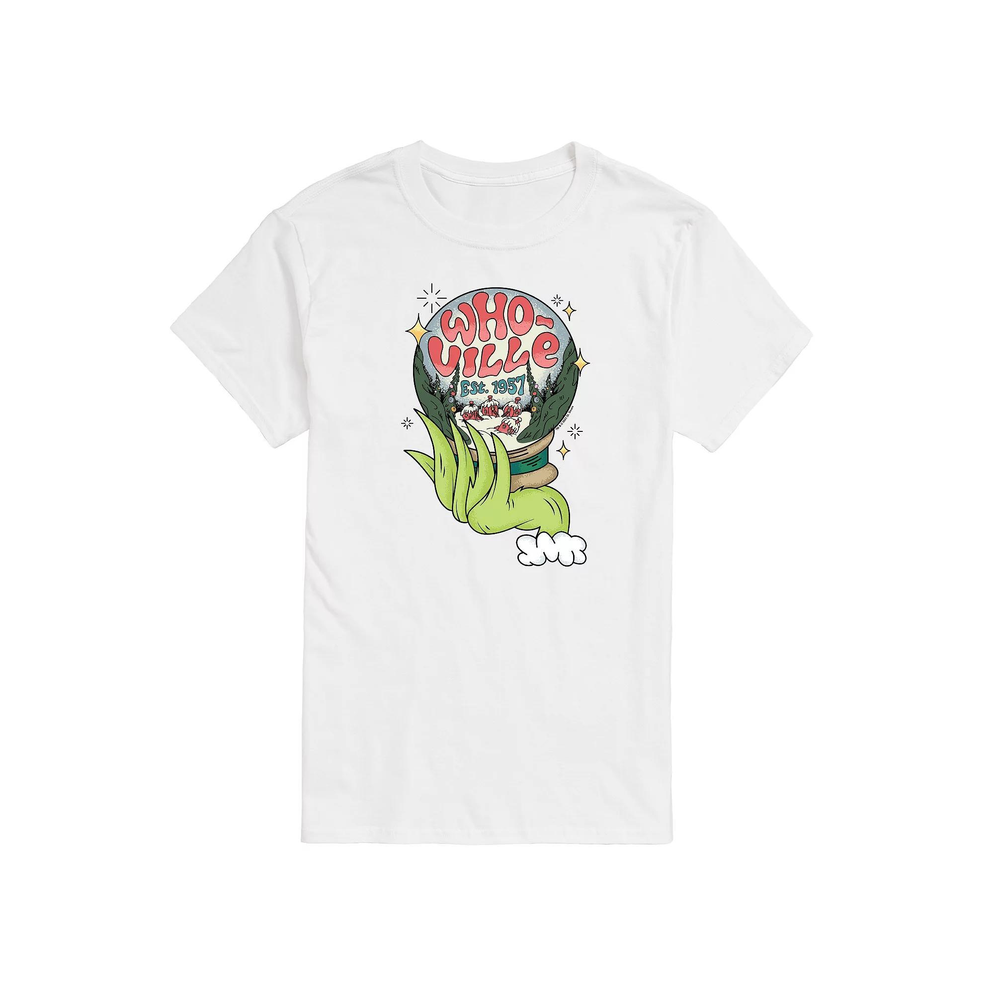 Big & Tall Dr. Seuss The Grinch Whoville Globe Graphic Tee, Men's, Size: 5XB, White Product Image