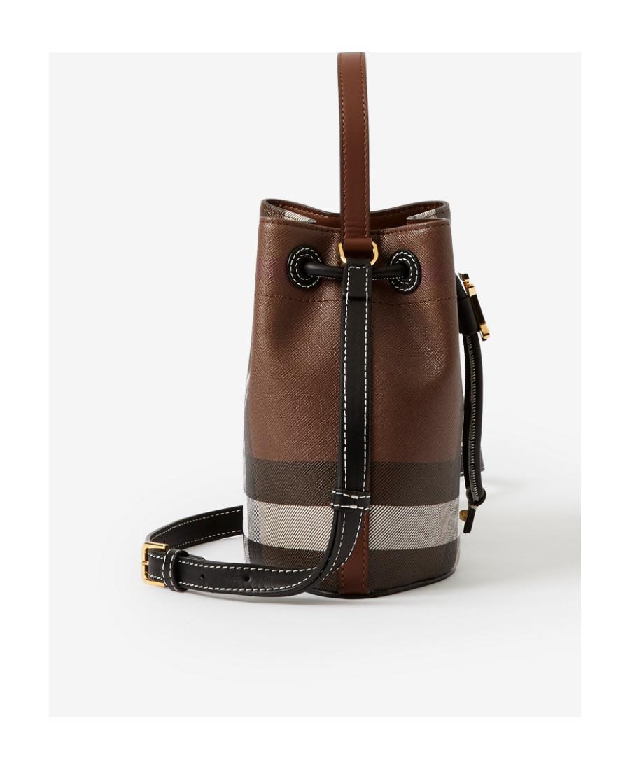 BURBERRY Small Tb Leather Bucket Bag In Multicolor Product Image