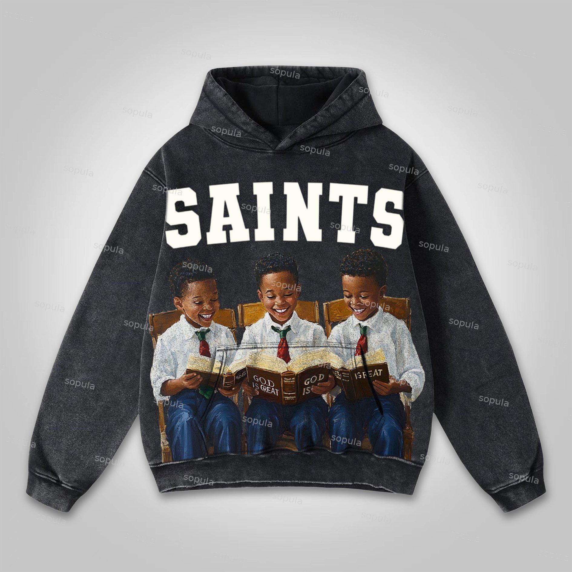 Sopula Saints God Is Reat Graphic Washed Hoodie Product Image
