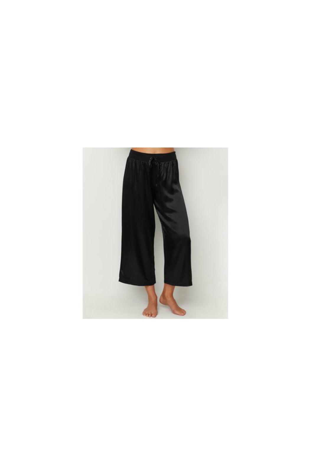 Satin Ankle Pant With Rib Waistband And Adjustable Drawstring Female Product Image