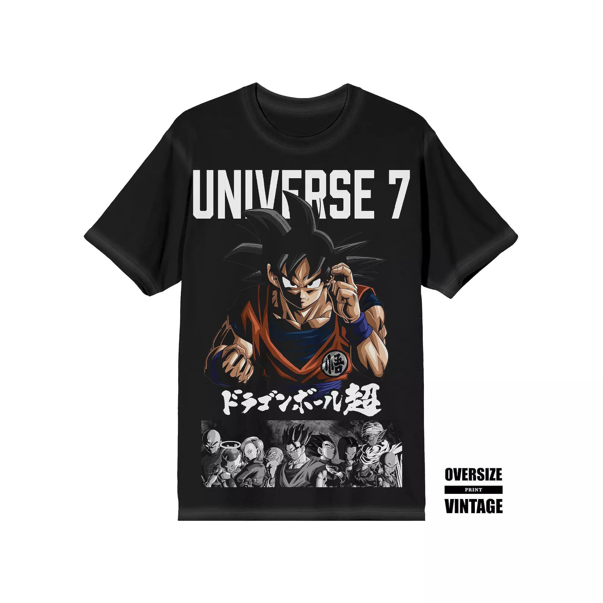 Men's Dragon Ball Super Oversized Short Sleeve Graphic T-Shirt, Size: Medium, Black Product Image