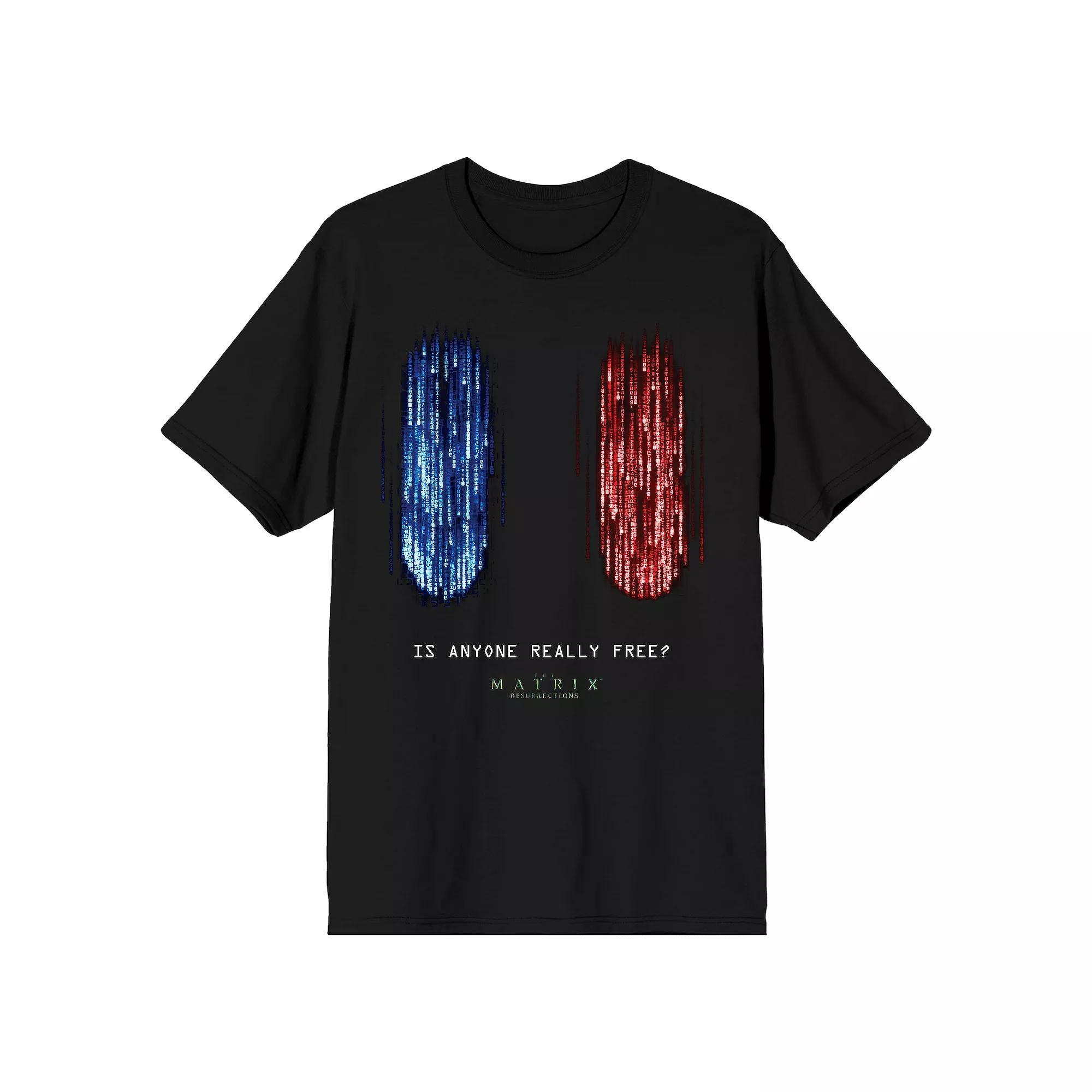 Men's The Matrix 4 Red and Blue Tee, Size: Large, Black Product Image